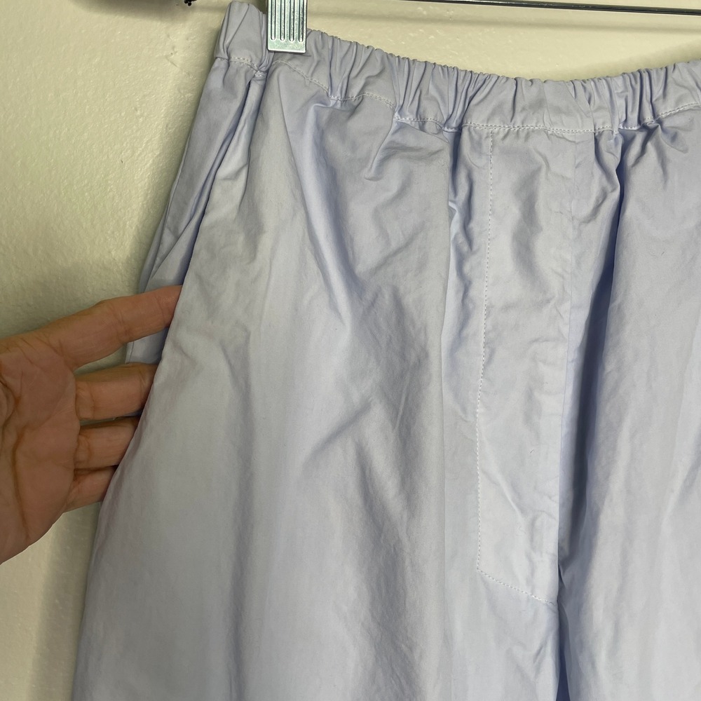 Manuelle Guibal Paris Pants Blue Cotton Wide Leg Elastic Waist France Sz S - Picture 2 of 8